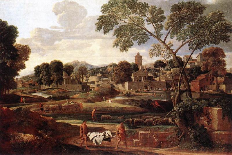 POUSSIN, Nicolas Landscape with the Funeral of Phocion af